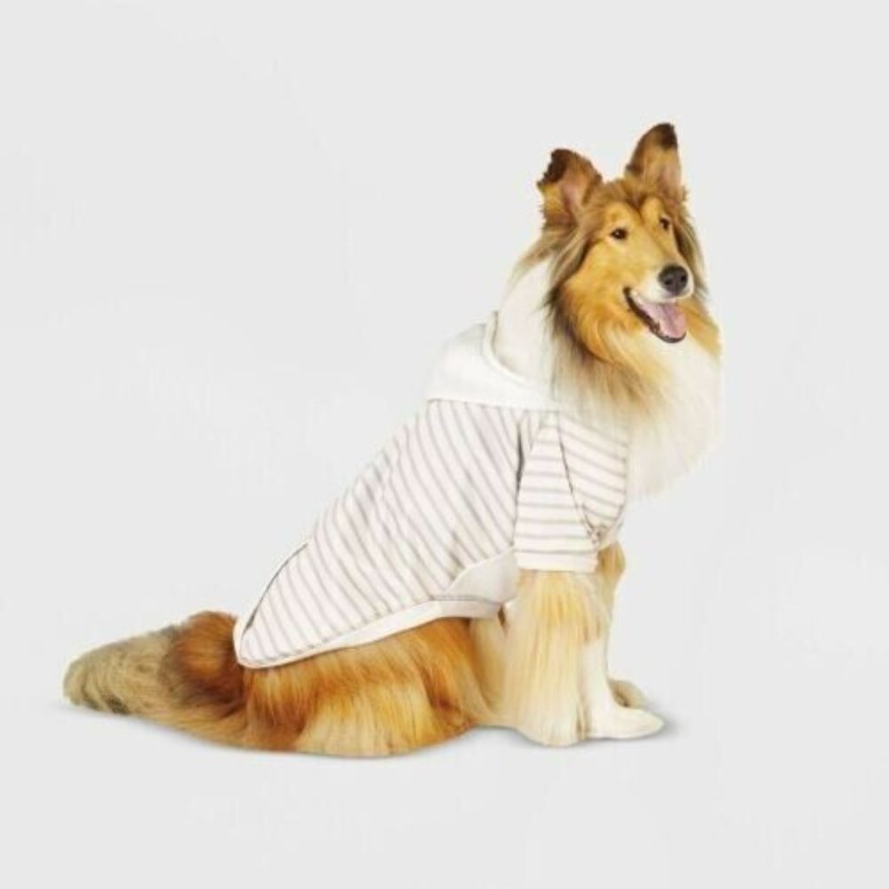 Boots & Barkley Stripe Lightweight Dog Sweatshirt - Cream warm SMALL NEW W TAGS